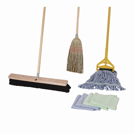 Boardwalk 60 in L Cleaning Kit, Blue, Cotton/Rayon/Synthetic BWKCLEANKIT